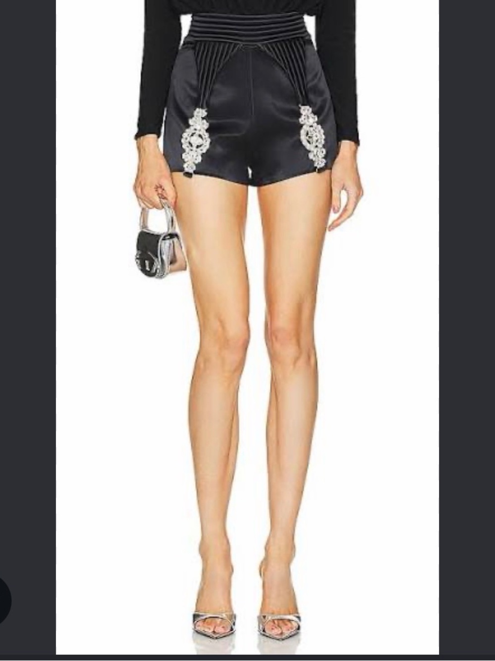 Zhivago Black shorts with crystal suspenders effect size 6 NEW